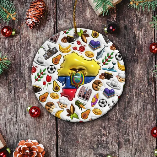 Vista 17 de Lotacy Bandera argentina argentina de Navidad de cerámica 2D impresa adorno con símbolos, decoración del hogar argentina regalos para hombres