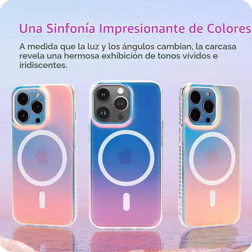 Vista 3 de LONLI Hue - Funda magnética para iPhone 15 Pro - [Compatible con Magsafe] - [Parachoques absorbente de impactos 360°]