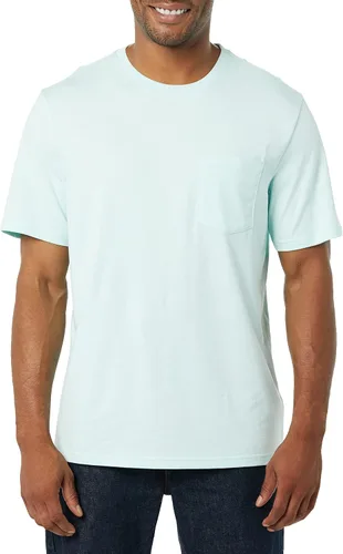 Vista 5 de Tienda Essentials Camiseta de manga corta con cuello redondo para hombre, ajuste regular, paquete de 2