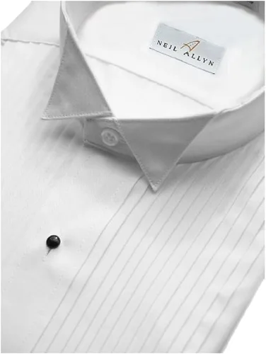 Vista 2 de Neil Allyn Camisa de esmoquin de los hombres de poliésteralgodón cuello de ala de 14 pulgadas plisado (18 - 3839)