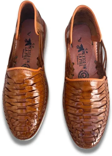 Vista 5 de Mexico en la Piel Leather Shoes for Mens, Pull on Comfortable Loafers