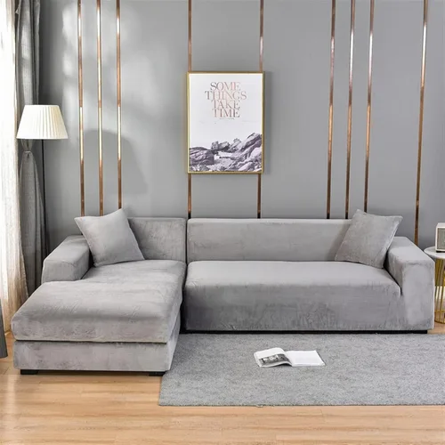 Vista 6 de MIPOPS Fundas de sofá de tela de terciopelo, funda elástica para sofá seccional, funda de sofá en forma de L, funda para sillón diván para sala de J