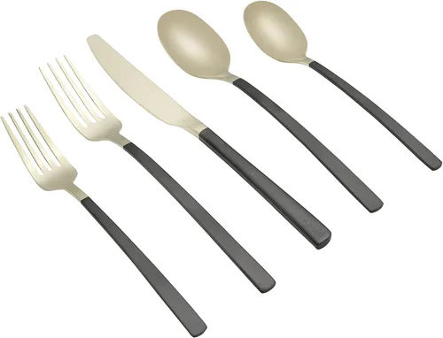 Vista 12 de Cambridge Beacon Black Satin - Juego de cubiertos de 20 piezas, acero inoxidable 18/0, apto para lavavajillas, utensilios de cocina, cuchillos