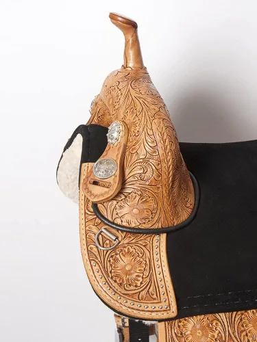 Vista 4 de HILASON Western Treeless Trail Barrel Saddle Tan Leather