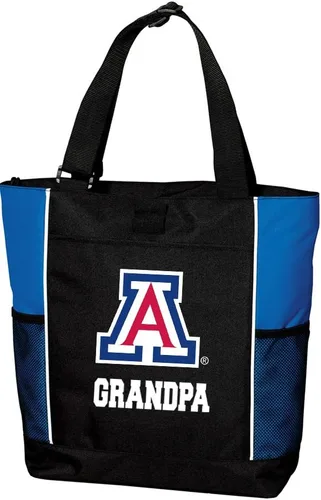 Vista 6 de Broad Bay Official Arizona Wildcats Zippered Tote Bag University Logo, 600D Polyester Canvas, Adjustable Web Handles, Front Pocket, Side Mesh
