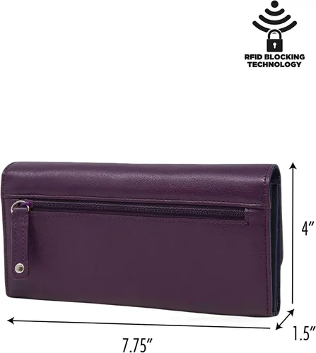 Vista 3 de Nautica Money Manager RFID - Cartera para mujer, Ciruela, cartera Rfid