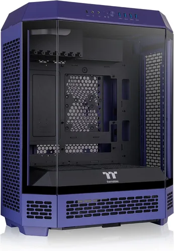 Vista 7 de Thermaltake Carcasa ATX Tower 600 negra de media torre; 3 paneles de vidrio templado; soporte de placa base de conector oculto; ranuras PCI-e