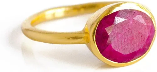 Vista 39 de Oval Birthstone Ring Bezel Set in Vermeil Gold, Sterling Silver, or Rose Gold, Stacking Birthstone Ring [rOMB]