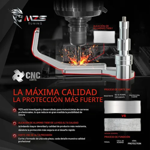 Vista 3 de MZS - Protectores de palanca de motocicleta, 7/8 de aluminio para freno de embrague