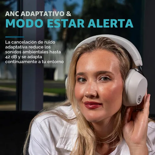Vista 3 de JLab Epic Lux Lab Edition Auriculares inalámbricos con cancelación de ruido, color blanco Blanco nube