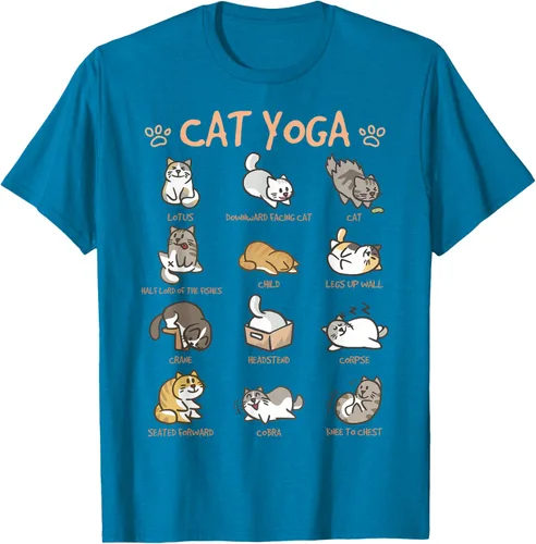 Vista 10 de Cat Yoga Poses Cats Practicing Mindfulness Meditación Kitten - Camiseta, Negro, S