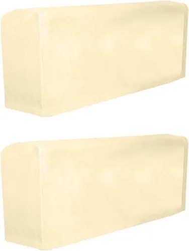 Vista 5 de Garneck 2 fundas de tela elástica para reposabrazos antideslizantes, de elastano, para sillón reclinable, protector de muebles, color beige