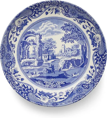 Vista 2 de Spode Tazón para pasta italiana azul, juego de 4 9 pulgadas, blanco Loza de loza, fabricada en Inglaterra, apta para lavavajillas y microondas