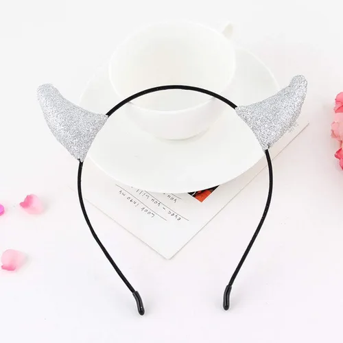 Vista 2 de VEICOSTT Diadema de cuerno de diablo de Halloween, accesorios para el cabello, disfraz de cosplay ZWHB23