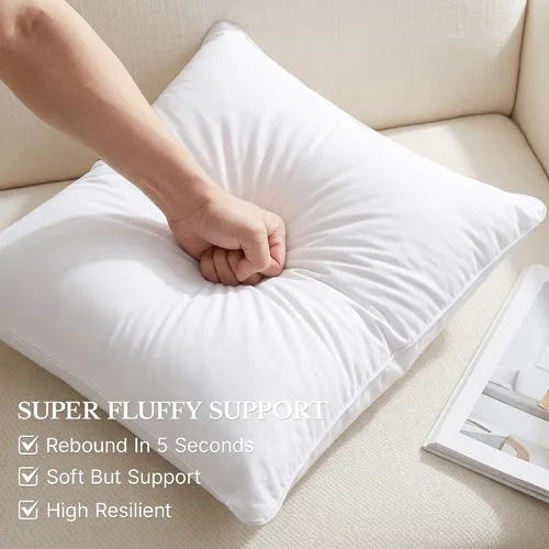 Vista 3 de Leeden - Juego de 2 rellenos de almohada de 30 x 50 cm, insertos de cojín con funda de 100% algodón, insertos rectangulares decorativos para sofá