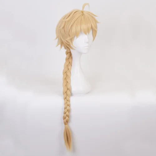 Vista 2 de Genshin Impact - Peluca de cosplay para adultos, resistente al calor, pelucas de fiesta de disfraces de Halloween + gorra de peluca