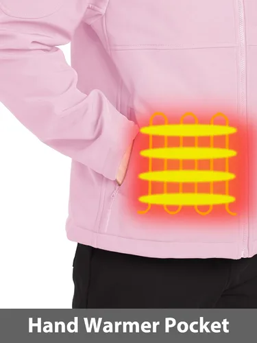 Vista 9 de PTAHDUS Chaqueta térmica para mujer con batería de 7,4 V, con bolsillo calentador de manos