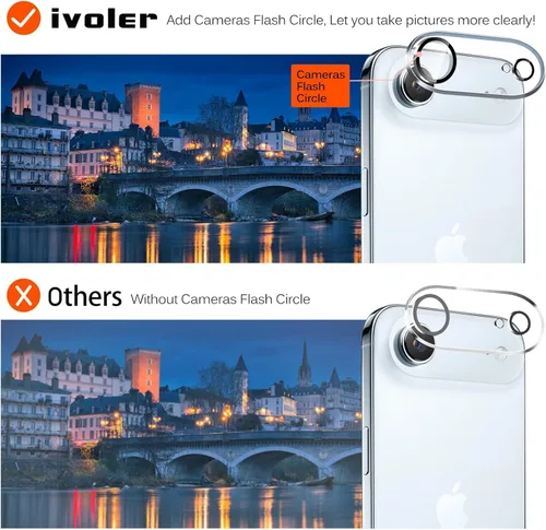 Vista 7 de ivoler Paquete de 3 + 3 protectores de pantalla de vidrio templado para iPhone Air de 6.5 pulgadas con protector de lente de cámara con marco