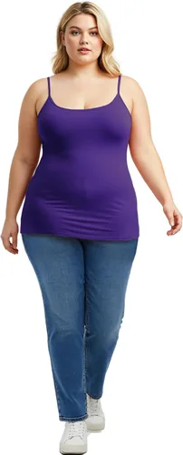 Vista 48 de Emmalise Camisola larga casual básica para mujer, con tirantes ajustables, top en capas
