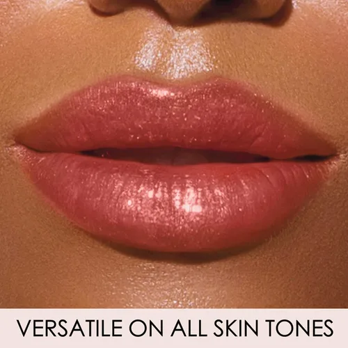 Vista 2 de LONDONTOWN Dainty, Sun Kissed Coral, tubo de brillo de labios de felpa, hidratante profundo, bálsamo acondicionador no pegajoso