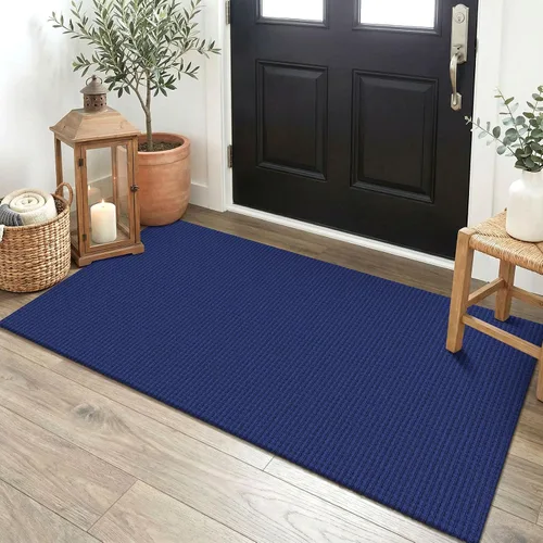 Vista 145 de EARTHALL Alfombra tejida de 2 x 3 pies, lavable para entrada, alfombra trenzada antideslizante, alfombra para puerta interior y exterior, alfombra