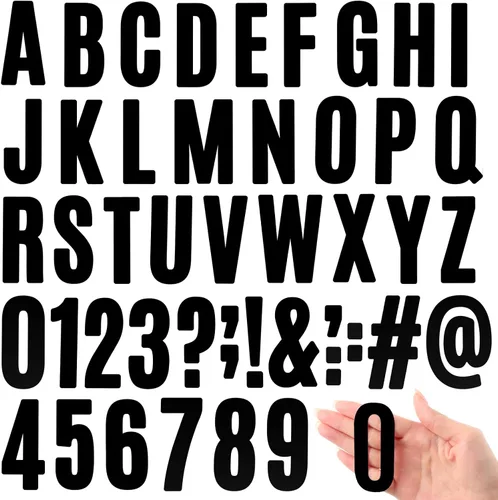 Vista 11 de Qilery 32 hojas de 0.5 pulgada de calcomanías de letras y números autoadhesivas, letras de vinilo alfabéticas de gran fuente, etiquetas de números