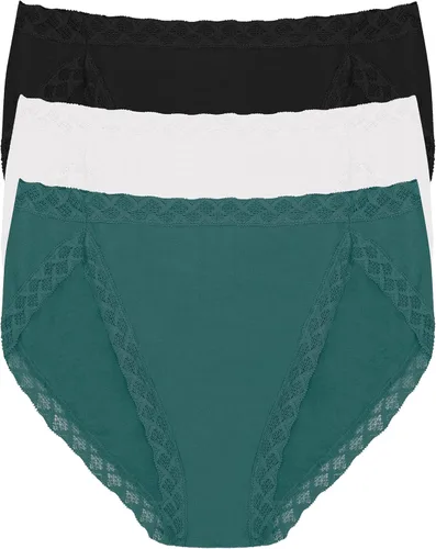 Vista 28 de Natori Paquete de 3 calzoncillos de corte francés Pima Bliss para mujer Negro/Café/Blanco