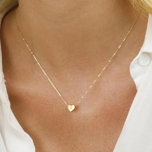 Vista 5 de Turandoss Heart Initial Necklaces for Women - 14K Gold Filled Heart Pendant Letter Alphabet Necklace Tiny Initial Necklaces for Women Gifts