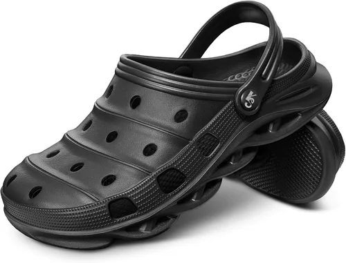 Vista 10 de KEMISANT Zuecos para hombre, unisex, sin cordones, para jardín, zapatos limpiadores, zapatos de trabajo en casa, acolchados, de apoyo