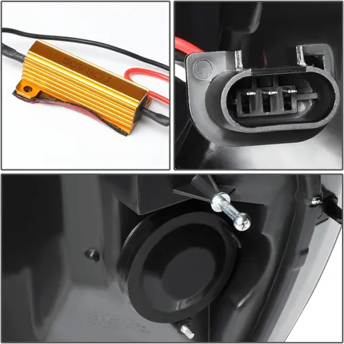 Vista 5 de DNA MOTORING HL-HPL-RM06-G-CH-AM LED U-Bar DRL Faros de señal de giro perseguidores compatibles con Dodge Ram 1500 06-08/Dodge Ram 2500 3500 06-09