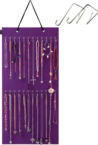 Vista 9 de Organizador de joyas colgante con 24 ganchos para colgar en la pared