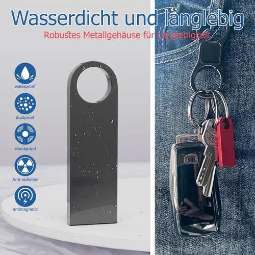 Vista 5 de Paquete de 20 unidades flash USB de metal personalizadas Wooolken Pen Drive 2.0 con patrón de texto grabado de la empresa o logotipo personalizado