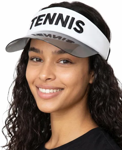 Vista 11 de Funky Junque Viseras solares para mujer, protección UV, ala holográfica, UPF 50, ajustable, golf, tenis, pickleball playa, verano Negro