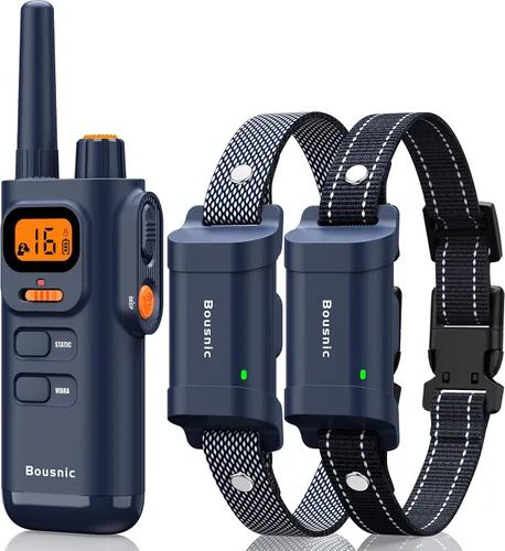 Vista 9 de Collar de Entrenamiento para Perros Bousnic con Control Remoto - Collares de Descarga para Perros Impermeables de 4000ft para 2 Perros, para Perros