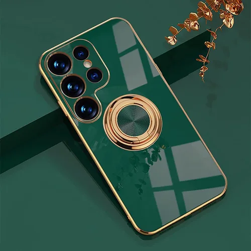 Vista 18 de EYZUTAK Caja magnética galvanizada del sostenedor del anillo para Samsung Galaxy S21 5G, 360 grados con la rotación del anillo del dedo del metal