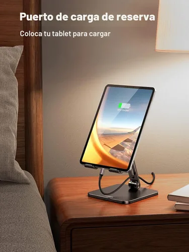 Vista 4 de Soporte para Tablet UGREEN Compatible con iPad Soporte de Escritorio Ajustable Base de Aluminio Más Gruesa Compatible con iPad Pro Air Mini 13 12.9