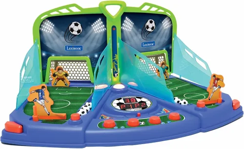 Vista 8 de LEXiBOOK, Juego de fútbol electrónico con efectos de luz y sonido para 2 jugadores, azul/verde, JG945