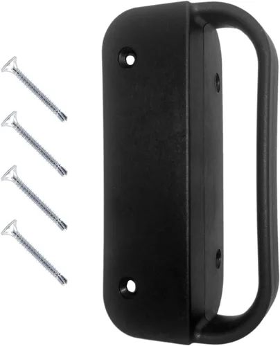 Vista 4 de Jake Sales Mango universal de nailon para puerta de color negro: el tirador funciona con puertas de madera, metal o vinilo. (paquete de 2)