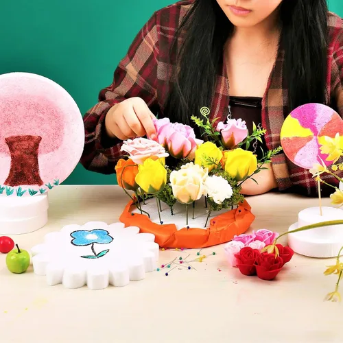 Vista 4 de FFchuanhe Paquete de 6 círculos de espuma para manualidades, discos de espuma de poliestireno (6 x 6 x 1 pulgadas) para proyectos de bricolaje