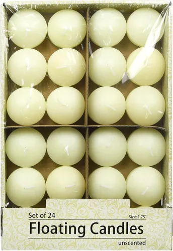 Vista 2 de Zest Candle Velas flotantes de 24 piezas, 1.75 pulgadas, marfil