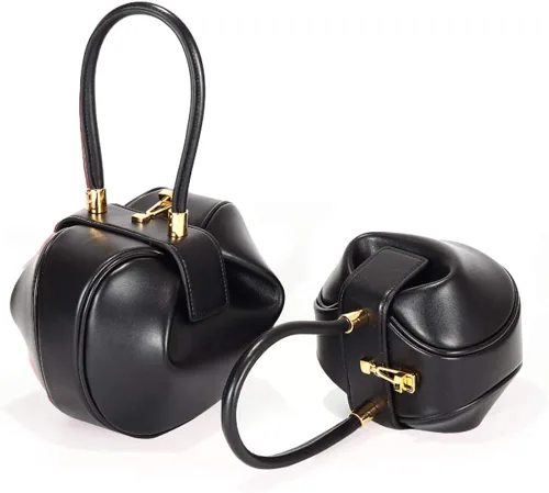 Vista 3 de Mn&Sue Bolso de mano de cuero genuino con asa superior para mujer, bolso de noche, fiesta, graduación, boda