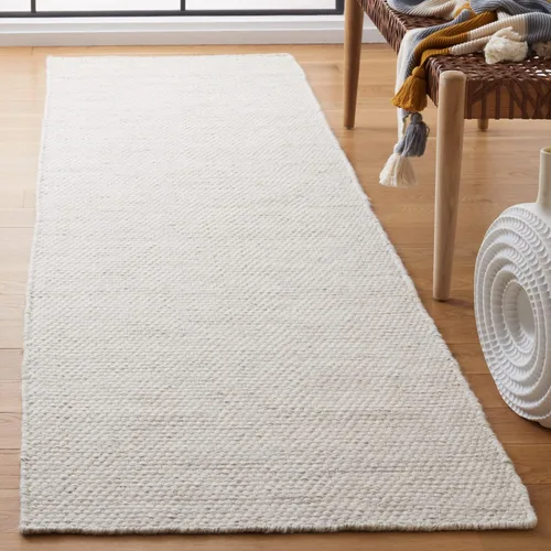 Vista 11 de SAFAVIEH Natura Collection Alfombra de pasillo, 2 pies 3 pulgadas x 9 pies, gris y marfil, lana hecha a mano, ideal para zonas de alto tráfico