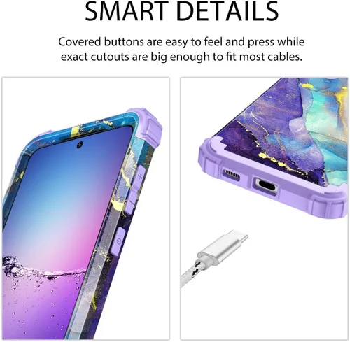 Vista 7 de Rancase Funda para Galaxy S21 Plus 5G, tres capas de protección resistente a prueba de golpes de plástico duro + funda protectora de goma