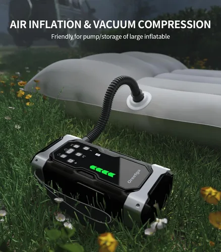 Vista 4 de Arrancador de Coche Mejorado de 9000A con Compresor Inflador/Desinflador de Aire, Cargador de Caja de Arranque Portátil 9 en 1 Paquete de Energía