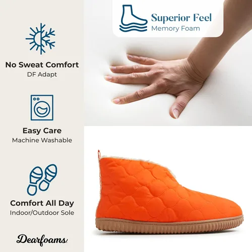 Vista 5 de Dearfoams Pantuflas tipo botín de calentamiento para interiores y exteriores para hombre