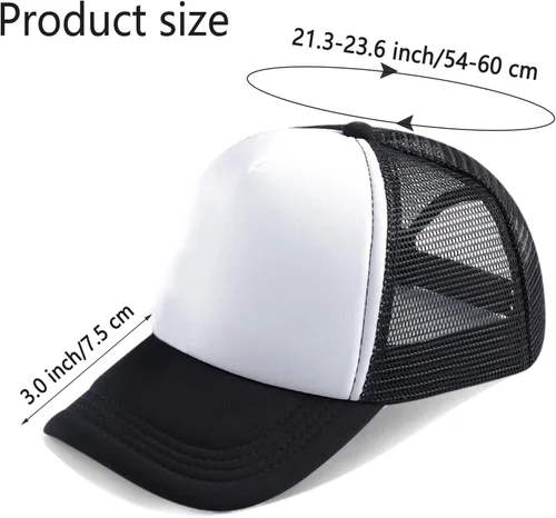 Vista 2 de Ultrafun Paquete de 12 sombreros de camionero de verano de malla sublimación en blanco, gorras de béisbol ajustables para hombres y mujeres