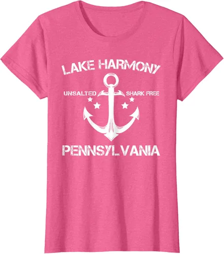 Vista 67 de Playera divertida de Lago Harmony Pennsylvania para acampada o pesca Negro