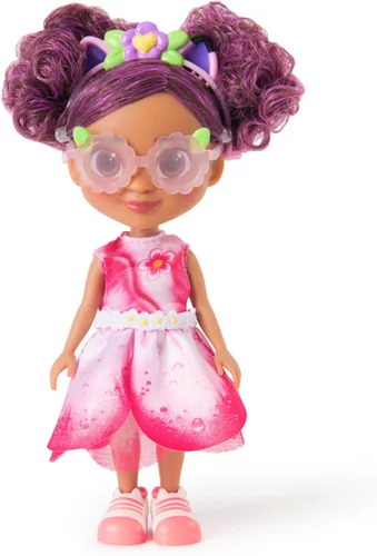 Vista 4 de Gabby's Dollhouse The Movie Garden - Muñeca Gabby con orejas de gato extraíbles, banda para el pelo, gafas de sol y ropa de muñeca, juguete infantil
