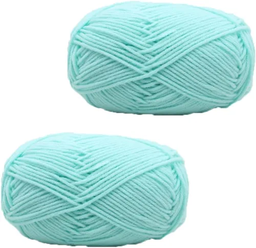 Vista 7 de 3.53 oz (2 rollos) Hilo de algodón de leche ecológico de algodón de ganchillo para tejer bufanda/hilo de ganchillo de lujo, cálido, suave, ligero, #1