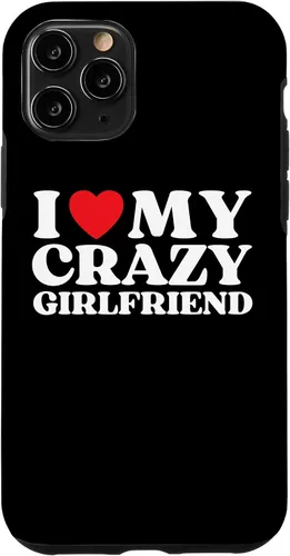 Vista 29 de Funny I Love My Crazy Girlfriend I Red Heart My Crazy GF - Carcasa para iPhone 17
